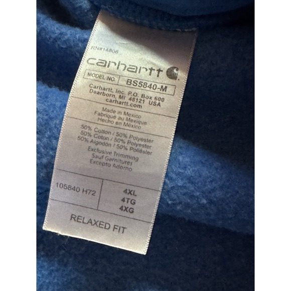 Carhartt Sweat Shorts 4XL Relaxed Fit Blue Logo Patch Cotton Blend Mens - Picture 8 of 14